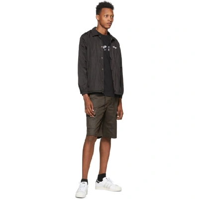 Shop 032c Black Logo Graphic Coach Jacket