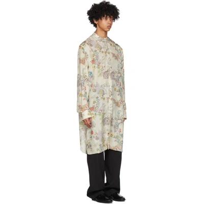 Shop Lanvin Off-white And Multicolor Printed Oversized Shirt In 02 Ecru
