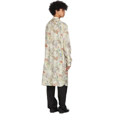 Shop Lanvin Off-white And Multicolor Printed Oversized Shirt In 02 Ecru