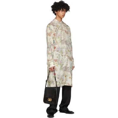 Shop Lanvin Off-white And Multicolor Printed Oversized Shirt In 02 Ecru