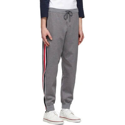 Shop Thom Browne Grey Interlocking Rwb Stripe Lounge Pants In 035 Medgrey