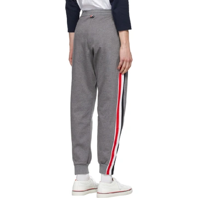 Shop Thom Browne Grey Interlocking Rwb Stripe Lounge Pants In 035 Medgrey