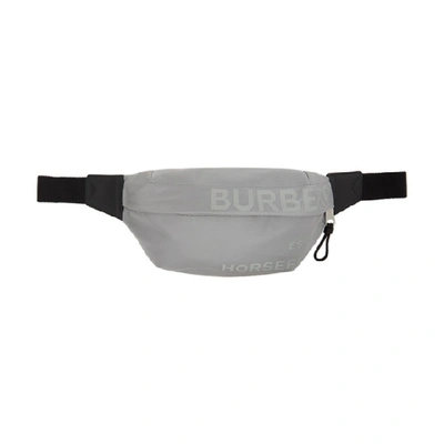 Shop Burberry Grey Medium Horseferry Bum Bag In Cloud Grey
