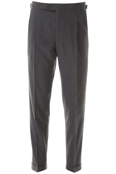 Shop Cc Collection Corneliani Classic Wool Trousers In Grey