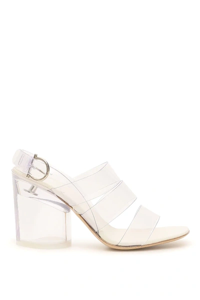 Shop Ferragamo Trezze Pvc Sandals 85 In White