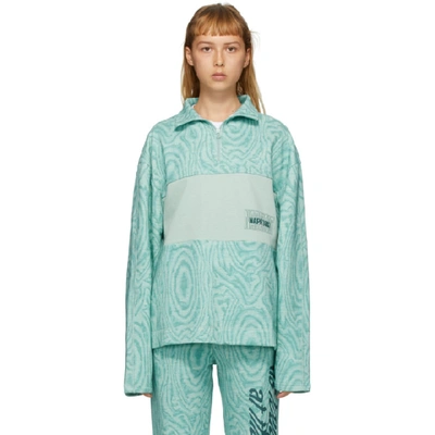 Shop Napa By Martine Rose Green B-holywell Half-zip Pullover In Green Print