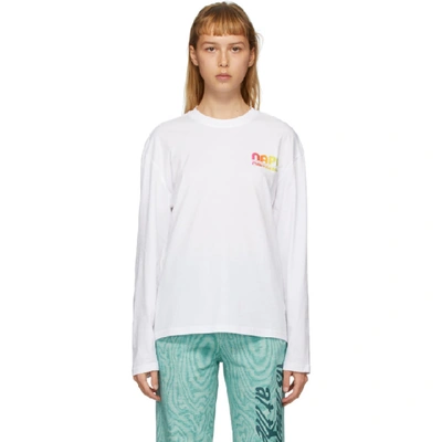 Shop Napa By Martine Rose White S-ogo Long Sleeve T-shirt In Bright Whit