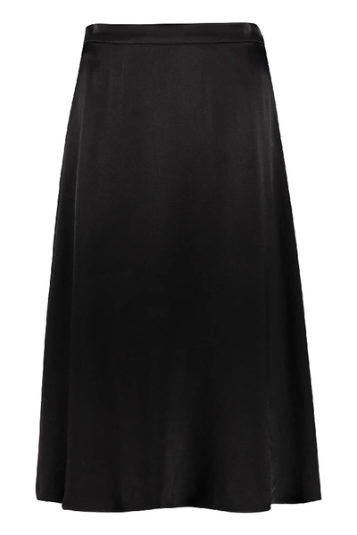 Shop Michael Michael Kors Envers Satin Crêpe Skirt In Black