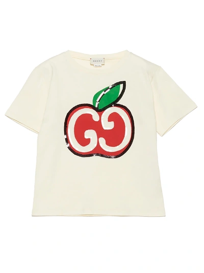 Shop Gucci Gg Apple T-shirt In White