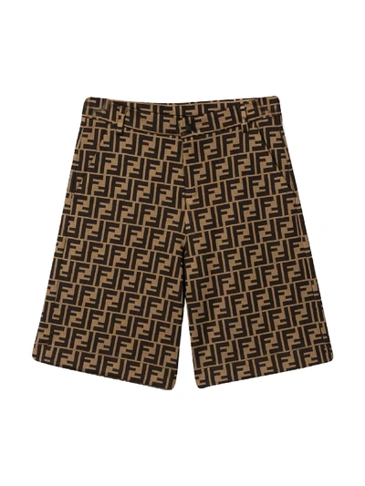 Shop Fendi Brown Bermuda Shorts In Marrone