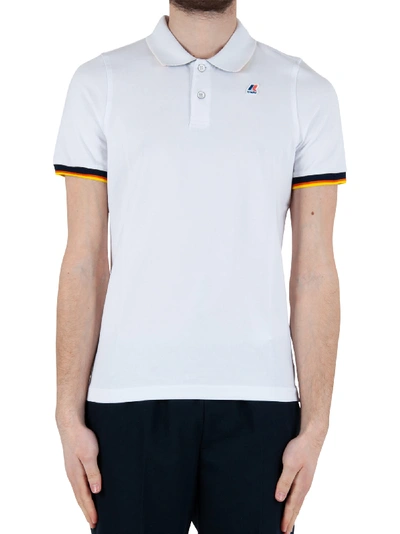 K-way Logo-patch Short-sleeve Polo Shirt In Bianco