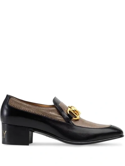 Shop Gucci Men's Horsebit Chain Loafer With Lizard In Black