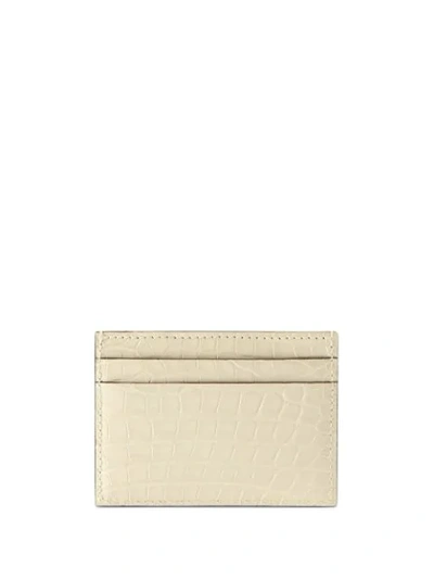 Shop Gucci Crocodile Leather Cardholder In White