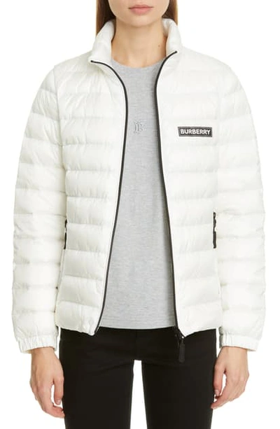 Shop Burberry Darlington Down Puffer Jacket In White