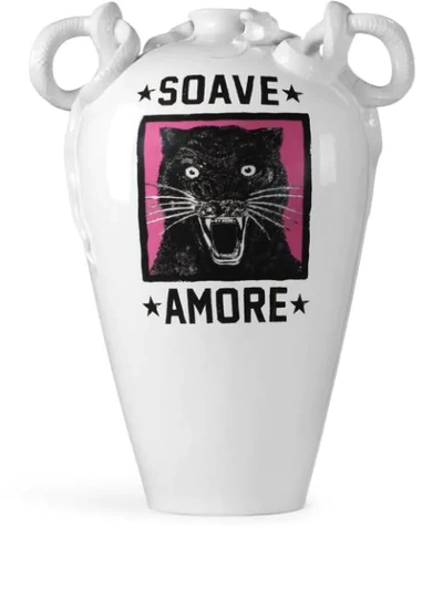 Shop Gucci Panther Vase In White