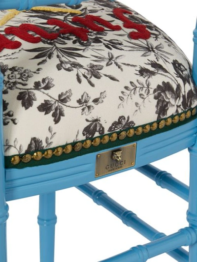 Shop Gucci Chiavari Embroidered Chair In Blue