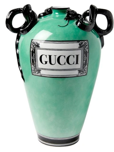 Shop Gucci Snake Vase In Green