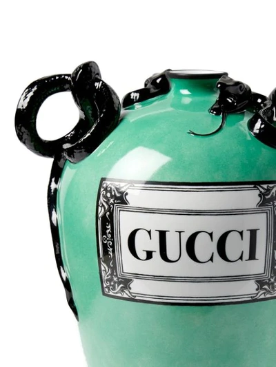Shop Gucci Snake Vase In Green