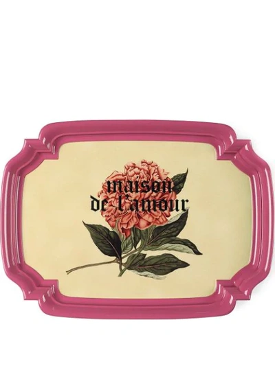Shop Gucci Maison De L'amour Tray (51.5cm) In Pink