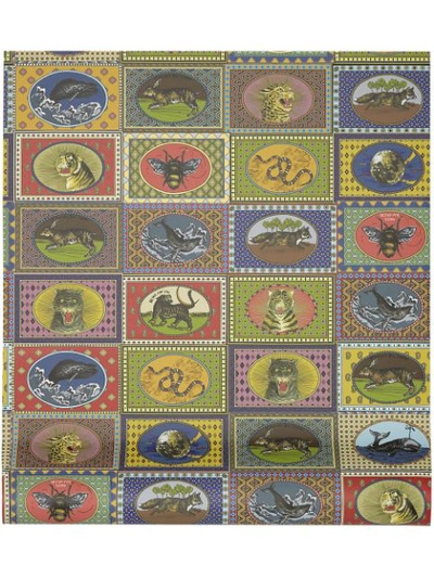 Shop Gucci Tiger Cards Print Wallpaper In Multicolour
