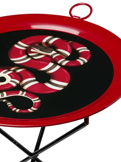 Shop Gucci Kingsnake Folding Side Table In Red