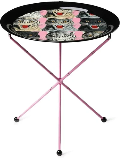 Shop Gucci Tiger Face Folding Side Table In Pink