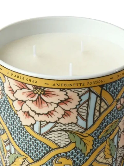 Shop Gucci Mehen Xxl Floral Print Candle In Blue ,yellow