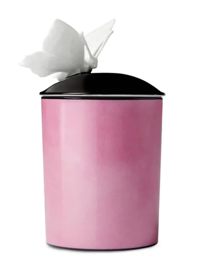 Shop Gucci Inventum Medium Butterfly Candle In Pink ,black