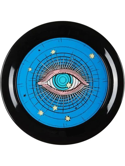 Shop Gucci Star Eye Medium Round Metal Tray In Black