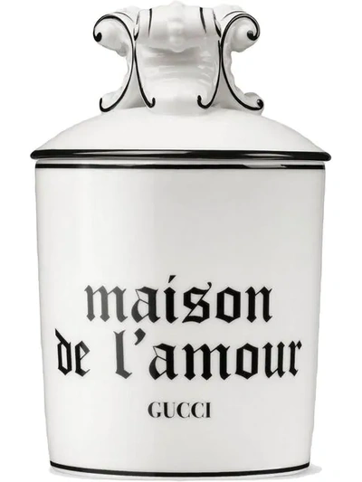 Shop Gucci Freesia  Xl "maison De L'amour" Candle In White ,black