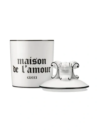 Shop Gucci Freesia  Xl "maison De L'amour" Candle In White ,black
