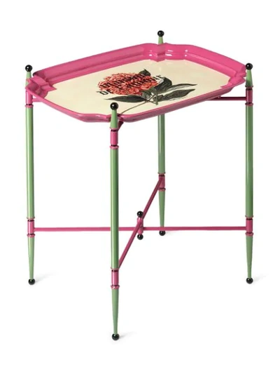 Shop Gucci "maison De L'amour" Print Metal Folding Table In Pink