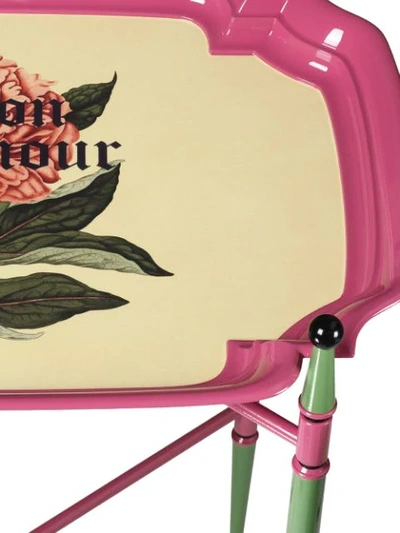 Shop Gucci "maison De L'amour" Print Metal Folding Table In Pink