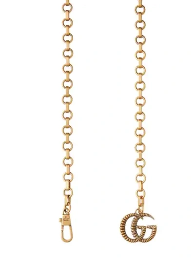 Shop Gucci Chain-link Gg Belt In Gold