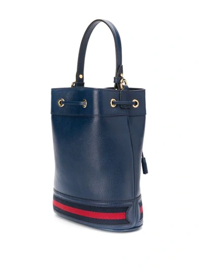 Shop Gucci Small Ophidia Bucket Bag In Blue