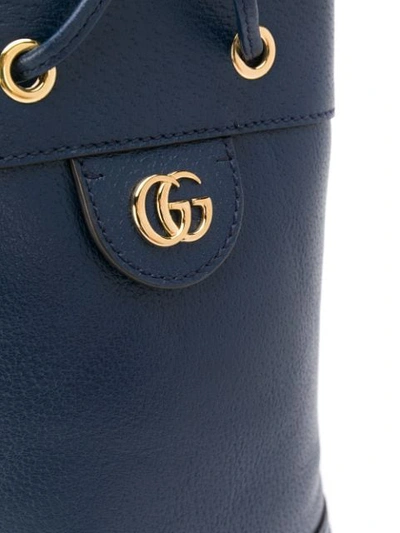 Shop Gucci Small Ophidia Bucket Bag In Blue