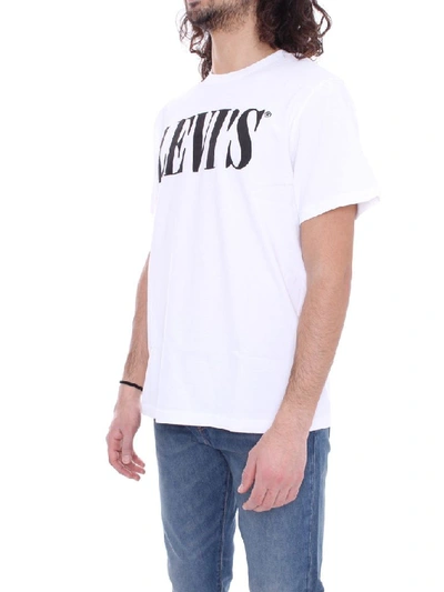 Shop Levi's Men's White Cotton T-shirt