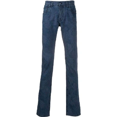 Shop Etro Blue Cotton Jeans