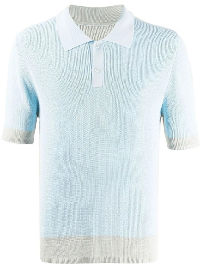 Shop Jacquemus Light Blue Viscose Polo Shirt