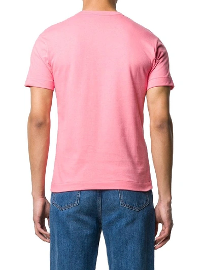 Shop Comme Des Garçons Play Men's Pink Cotton T-shirt
