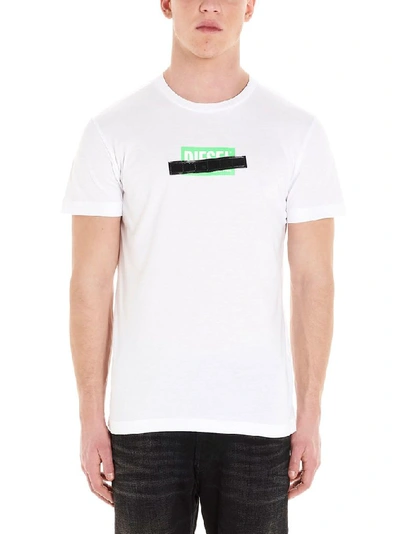 Shop Diesel Men's White Cotton T-shirt
