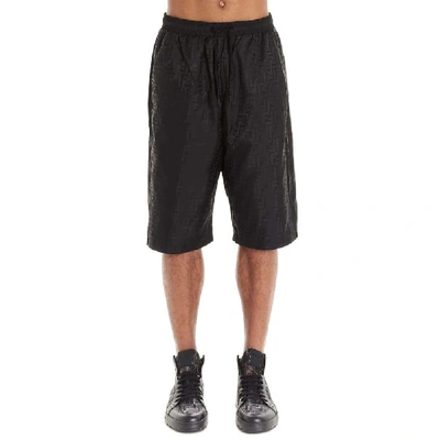 Shop Fendi Black Polyamide Shorts