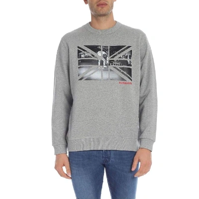 Shop Burberry Men's Grey Cotton Sweatshirt