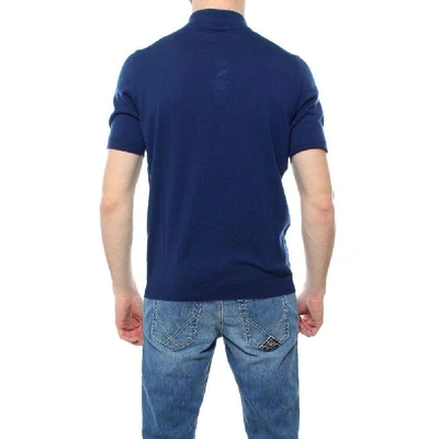 Shop Drumohr Men's Blue Cotton Polo Shirt