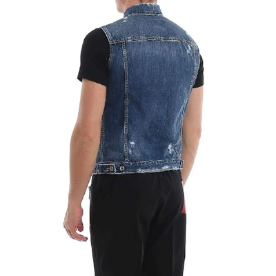 Shop Dsquared2 Men's Blue Cotton Vest