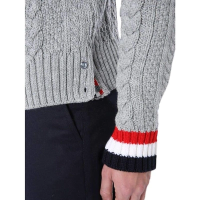 Shop Thom Browne Grey Wool Sweater