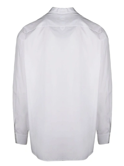 Jil Sander Band-collar Poplin Shirt In White