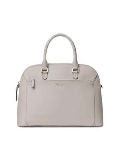 Shop Kate Spade Medium Louise Dome Leather Satchel In True Taupe