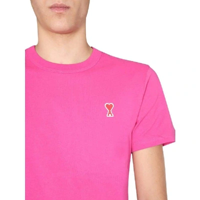 Shop Ami Alexandre Mattiussi Fuchsia T-shirt