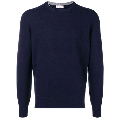 Shop Brunello Cucinelli Men's Blue Wool Sweater